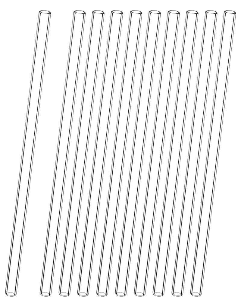 QWORK أنابيب زجاجية بوروسيليكات بطول 12 بوصة - مجموعة من 10 مع نهايات مفتوحة ومصقولة بالنار - Image 1